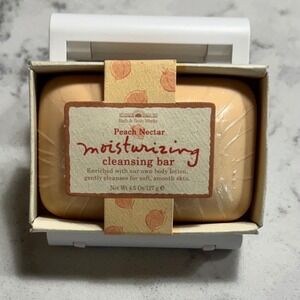 Bath & Body Works Peach Nectar Moisturizing Cleansing Bar Soap Sealed 4.5oz Disc